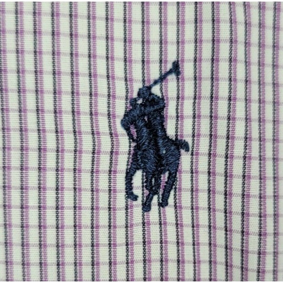 Ralph Lauren Mens Yarmouth Long Sleeve Shirt 17 34/35 Purple Check - Picture 5 of 5